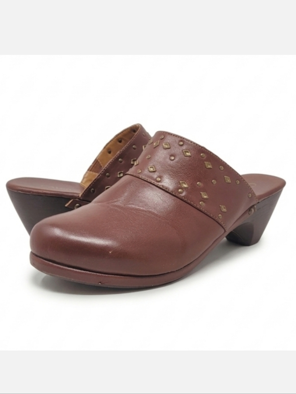 Cato Brown Studded Clogs Size 9W